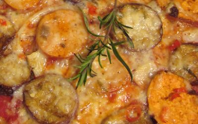 Sweet potato & eggplant pizza