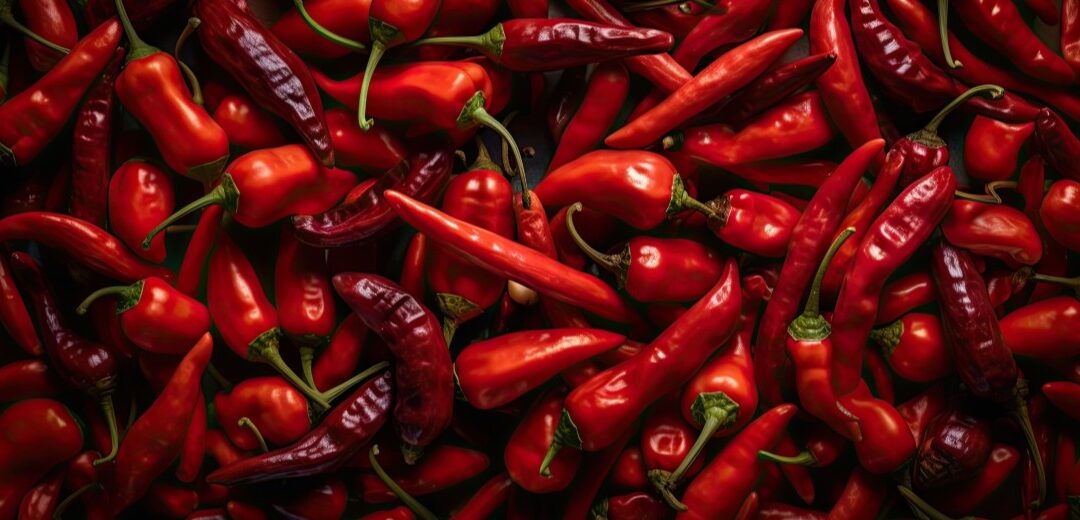 Assorted varieties of Ontario red peppers